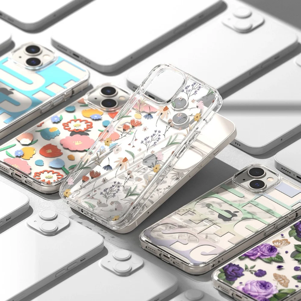 Ringke Fusion Design Armored Case Cover with Gel Frame for iPhone 14 Plus transparent (Dry flowers) (FD637E30)eng