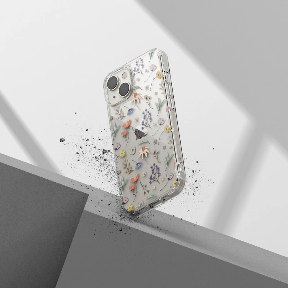 Ringke Fusion Design Armored Case Cover with Gel Frame for iPhone 14 Plus transparent (Dry flowers) (FD637E30)eng