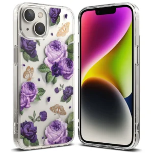 Ringke Fusion Design Armored Case Cover with Gel Frame for iPhone 14 Plus transparent (Purple rose) (FD637E29)eng