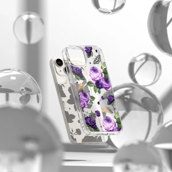 Ringke Fusion Design Armored Case Cover with Gel Frame for iPhone 14 Plus transparent (Purple rose) (FD637E29)eng