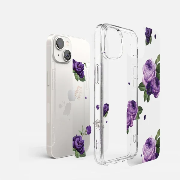 Ringke Fusion Design Armored Case Cover with Gel Frame for iPhone 14 Plus transparent (Purple rose) (FD637E29)eng