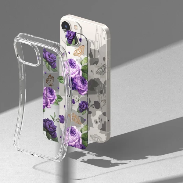 Ringke Fusion Design Armored Case Cover with Gel Frame for iPhone 14 Plus transparent (Purple rose) (FD637E29)eng