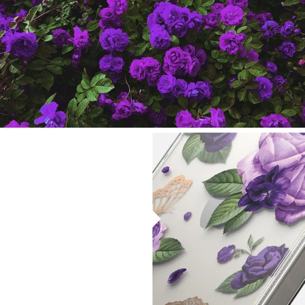 Ringke Fusion Design Armored Case Cover with Gel Frame for iPhone 14 Plus transparent (Purple rose) (FD637E29)eng