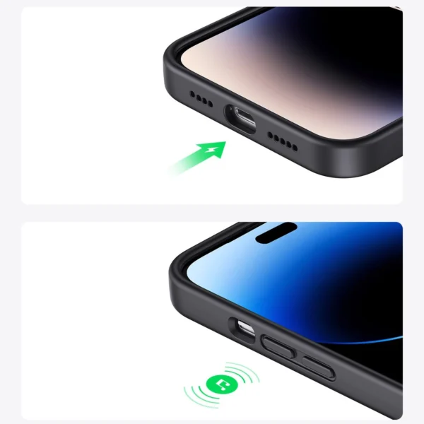 Ugreen LP627 Silky Silicone Protective Case Rubber Flexible Silicone Phone Case for iPhone 14 Pro Black (90921)eng