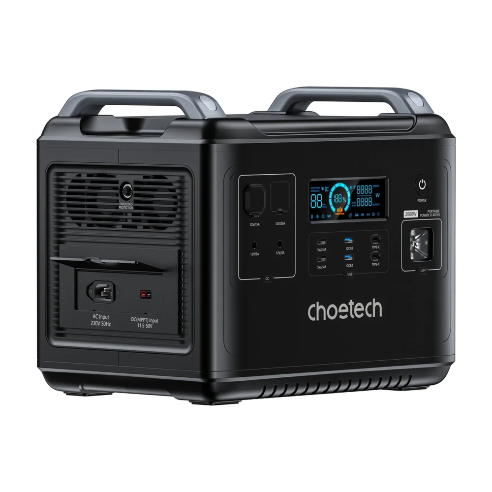 Choetech portable power station LiFePO4 1997Wh 2000W power bank black (BS006 Super Mini)eng
