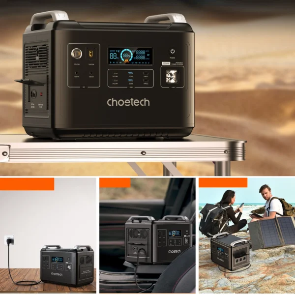 Choetech portable power station LiFePO4 1997Wh 2000W power bank black (BS006 Super Mini)eng