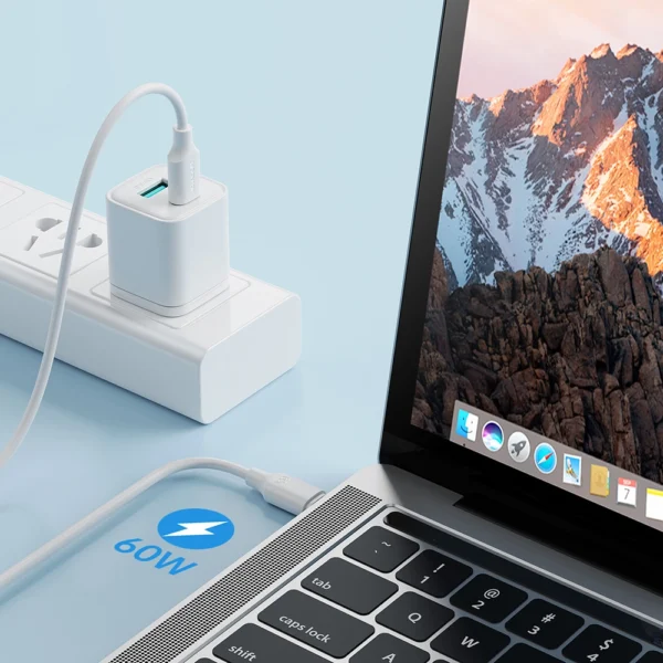 Joyroom Long-Lasting Series A9 USB-C / USB-C PD QC cable 60W 3A 1m - whiteeng