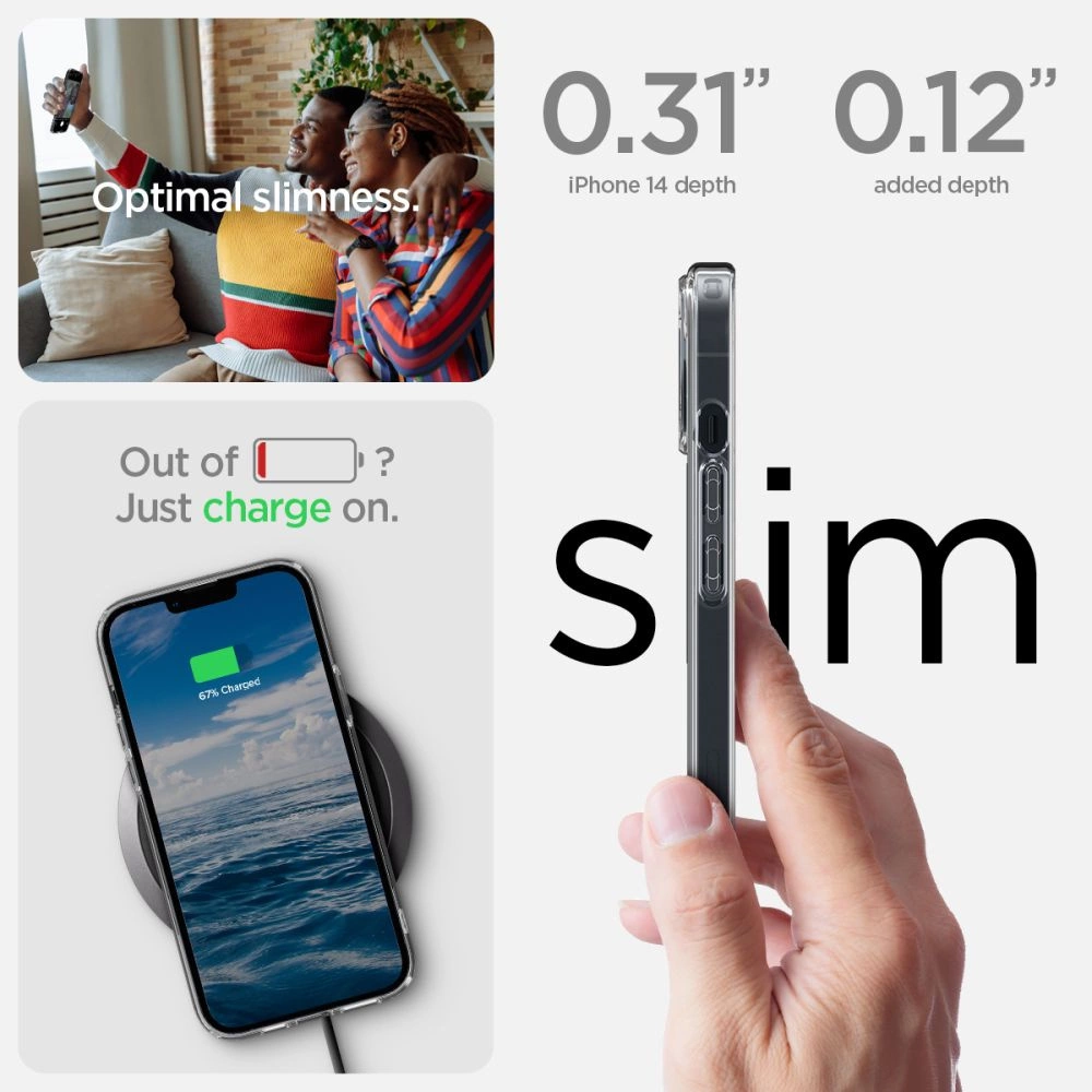 Spigen Ultra Hybrid Mag Case with MagSafe for iPhone 14 Plus - Clear Grayeng