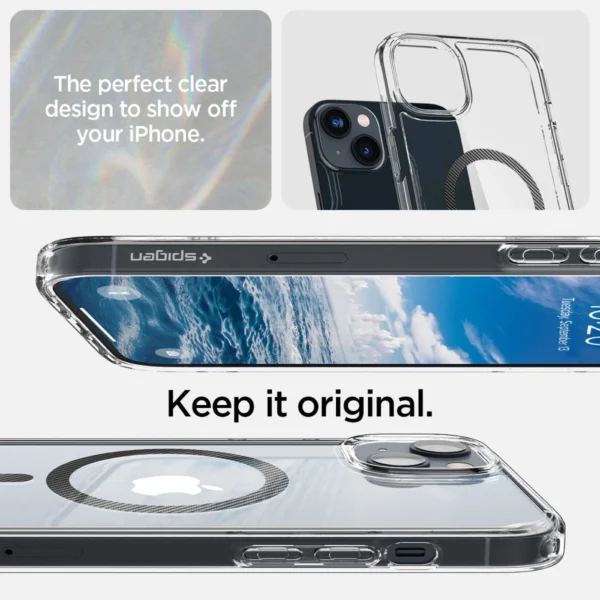 Spigen Ultra Hybrid Mag Case with MagSafe for iPhone 14 Plus - Clear Grayeng