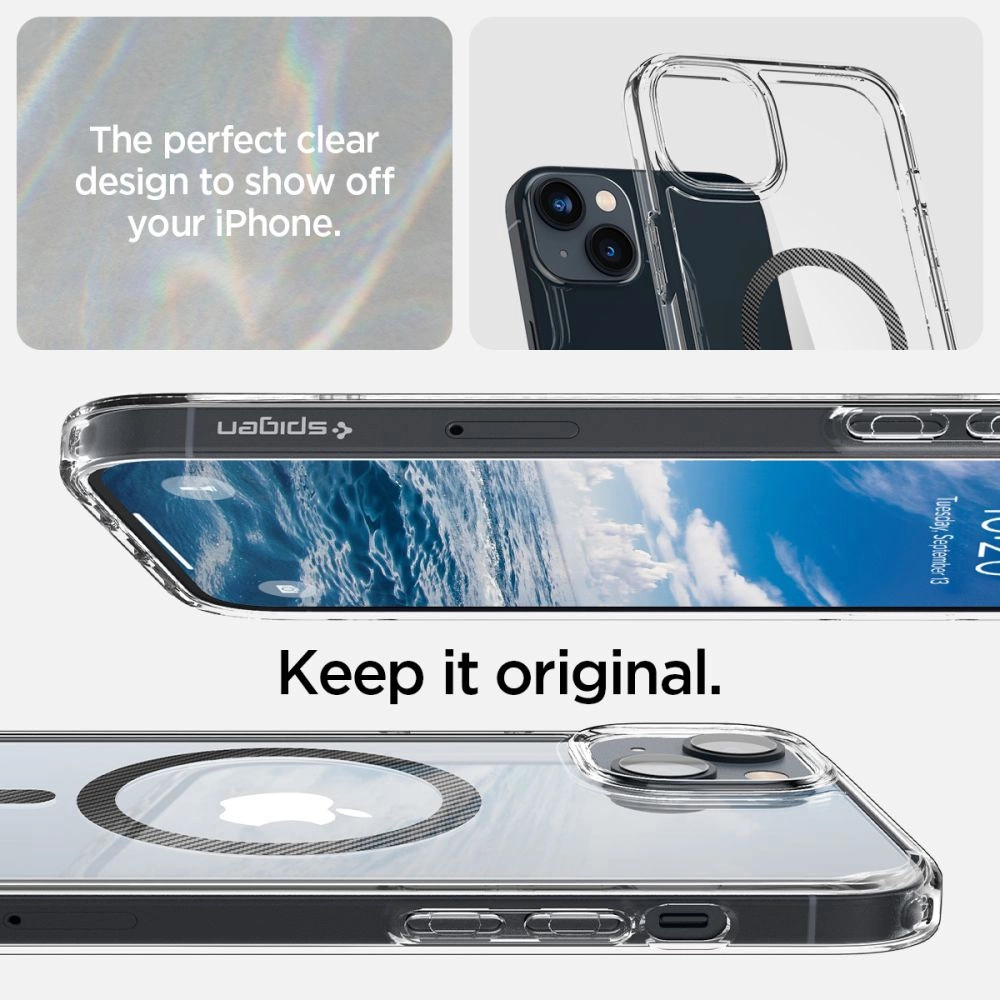 Spigen Ultra Hybrid Mag Case with MagSafe for iPhone 14 Plus - Clear Grayeng