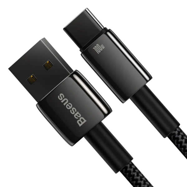 Baseus Tungsten Gold cable USB-A - USB-C 480Mb/s 100W 2m black (CAWJ000101)eng