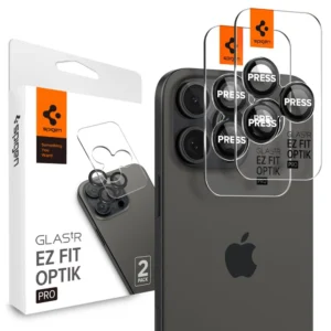 Spigen Glas.tR EZ Fit Optik Camera Protector for iPhone 14 Pro / Pro Max / 15 Pro / Pro Max / 16 Pro / Pro Max - Black 2 pcs.eng