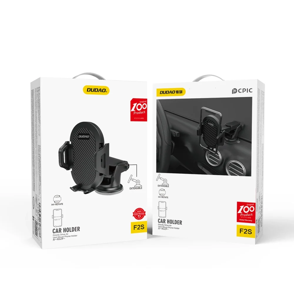 Dudao Telescopic Gravity Car Windshield Mount Holder Black (new F2S black)eng