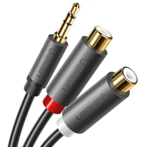 Ugreen audio adapter jack 3.5mm male to 2xRCA female cable 0.25m gray (AV109)eng