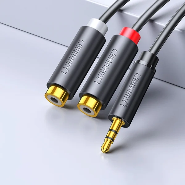 Ugreen audio adapter jack 3.5mm male to 2xRCA female cable 0.25m gray (AV109)eng
