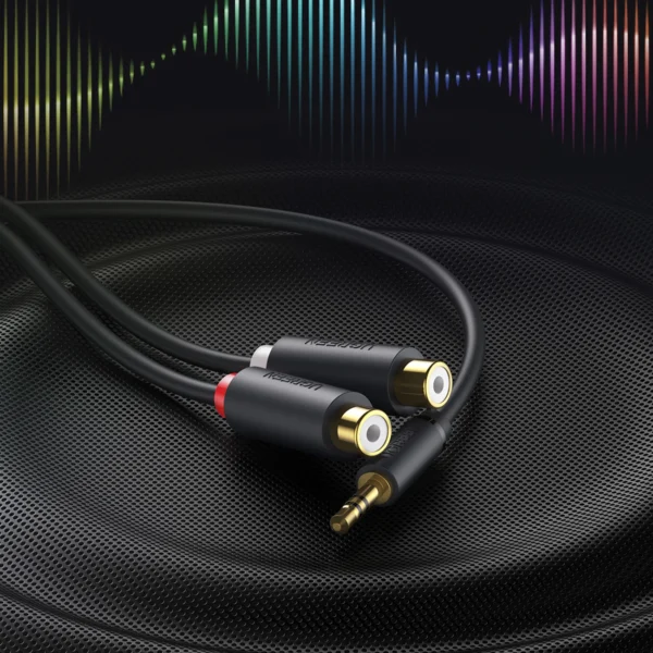Ugreen audio adapter jack 3.5mm male to 2xRCA female cable 0.25m gray (AV109)eng