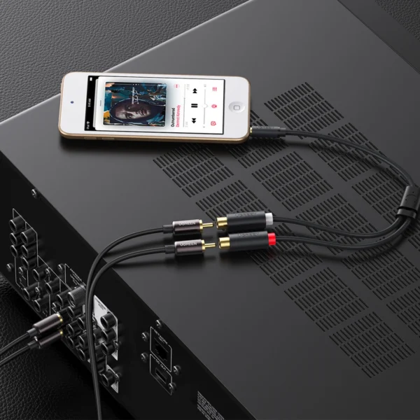 Ugreen audio adapter jack 3.5mm male to 2xRCA female cable 0.25m gray (AV109)eng