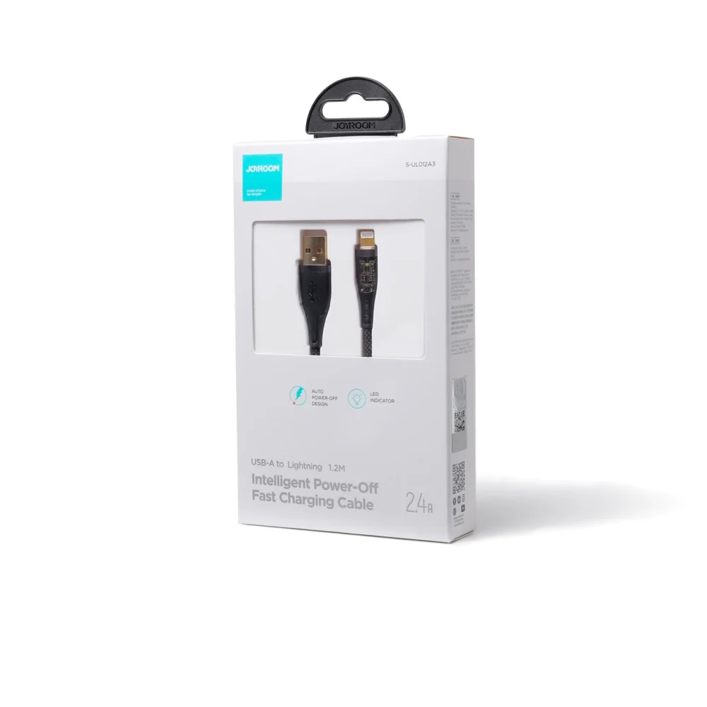 Joyroom Star-Cloud Series A3 USB-A / Lightning Cable 2.4A 1.2m with Smart Switch - Blackeng