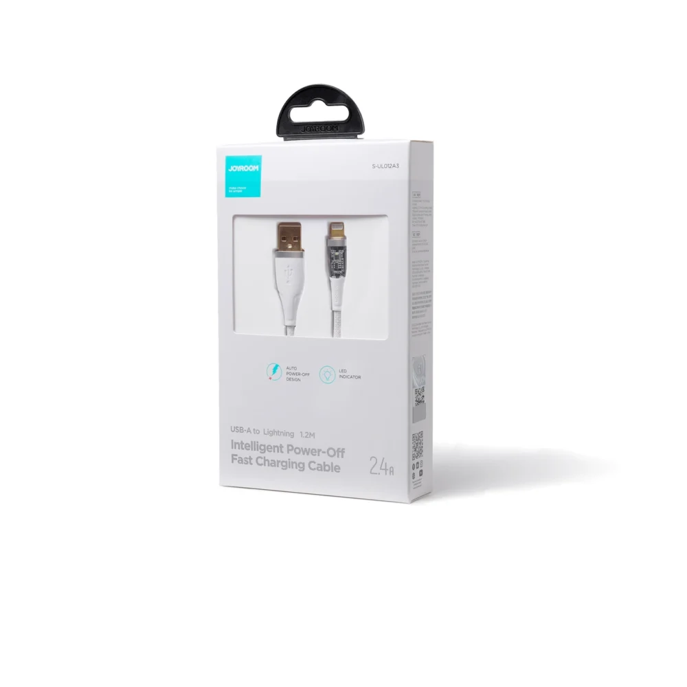 Joyroom Star-Cloud Series A3 USB-A / Lightning Cable 2.4A 1.2m with Smart Switch - Whiteeng