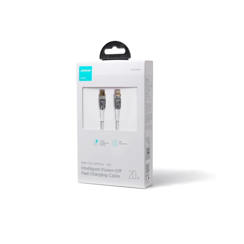 Joyroom Star-Cloud Series A3 USB-C / Lightning Cable 20W 1.2m with Smart Switch - Whiteeng