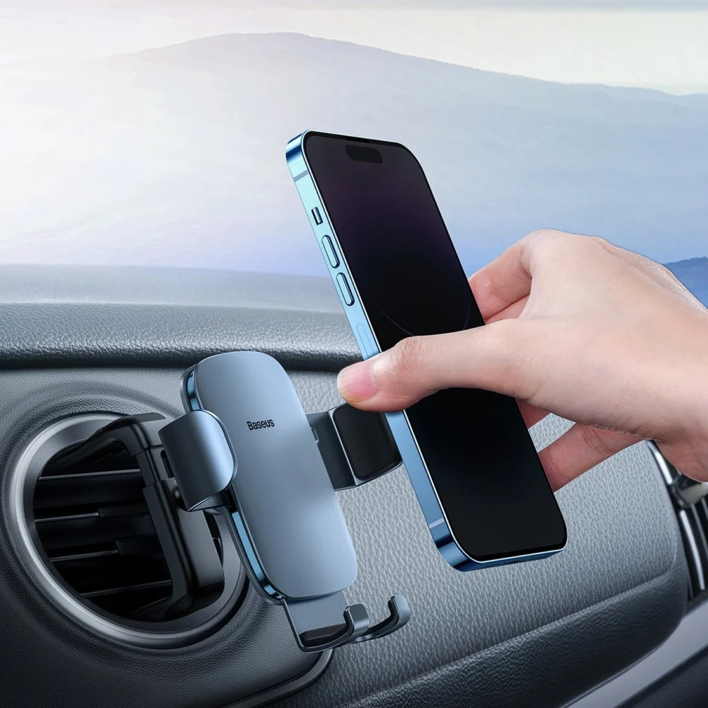 Baseus Metal AgeⅡ gravity holder for round car air vent dark gray (SUJS030013)eng