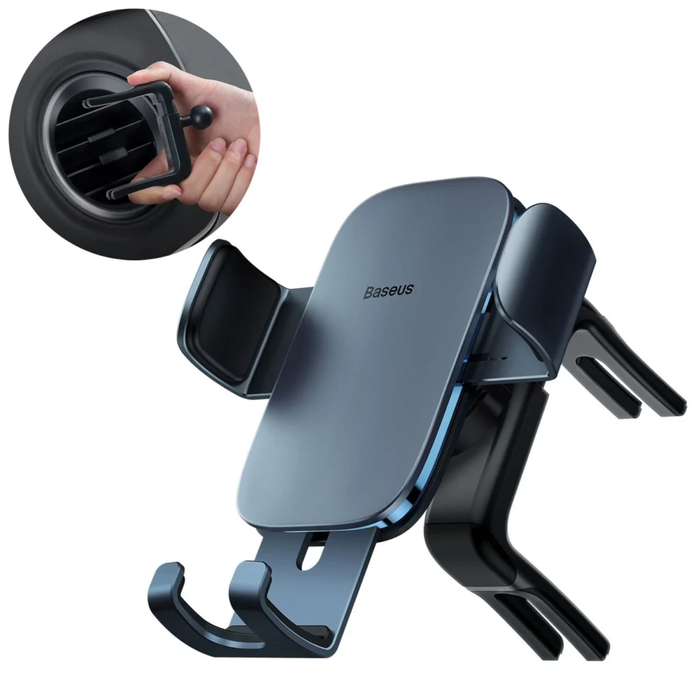 Baseus Metal AgeⅡ gravity holder for round car air vent dark gray (SUJS030013)eng