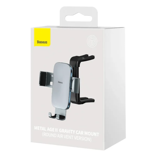 Baseus Metal AgeⅡ gravity holder for round car air vent dark gray (SUJS030013)eng
