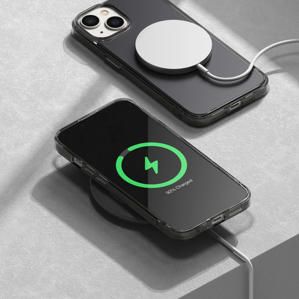Ringke Fusion Matte case iPhone 14 Plus cover with a gel frame grayeng