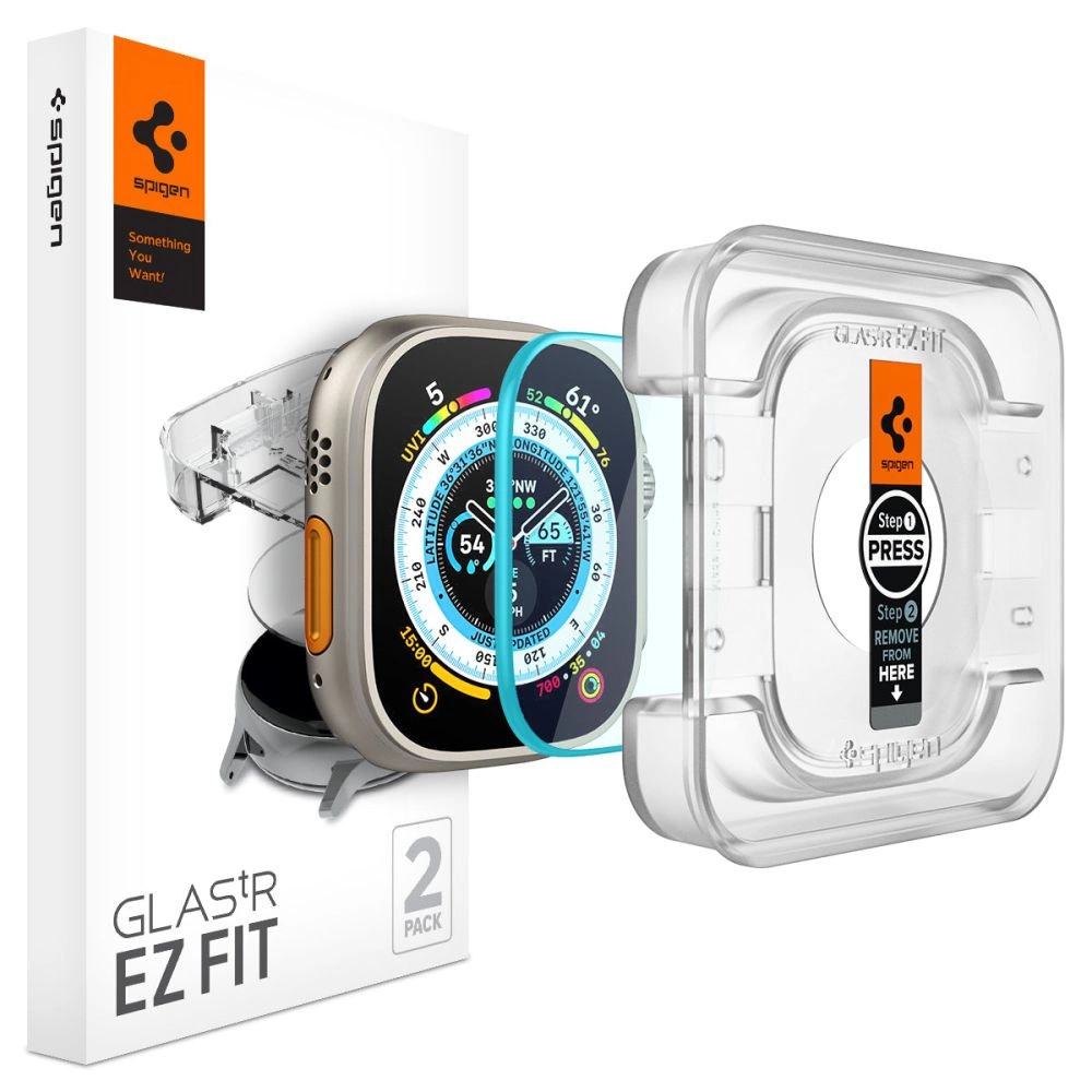 Spigen Glas.tR EZ Fit tempered glass for Apple Watch Ultra / Ultra 2 (49 mm) - 2 pcs.eng