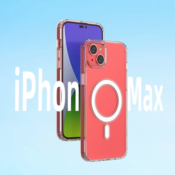 Clear Magnetic Case with MagSafe for iPhone 14 Plus with silver ring - transparenteng