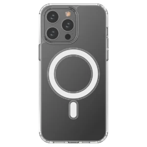 Clear Magnetic Case with MagSafe for iPhone 14 Pro Max with silver ring - transparenteng