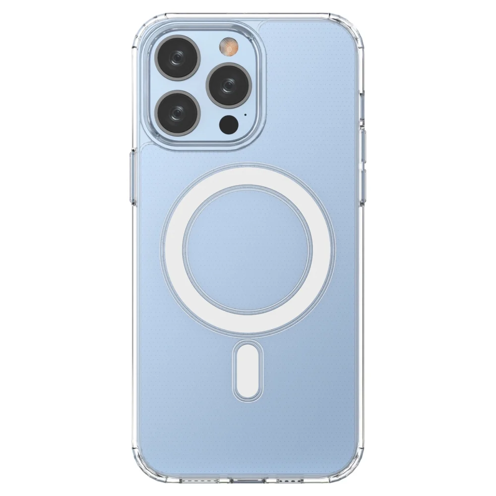 Clear Magnetic Case with MagSafe for iPhone 14 Pro Max with silver ring - transparenteng