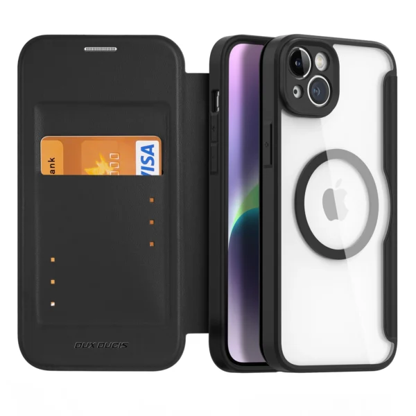 Dux Ducis Skin X Pro Case iPhone 14 Plus Magnetic MagSafe Flip Case Blackeng