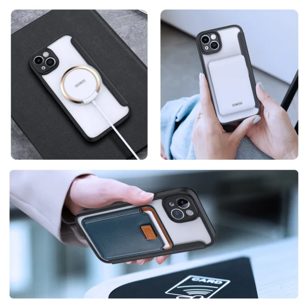 Dux Ducis Skin X Pro Case iPhone 14 Plus Magnetic MagSafe Flip Case Blackeng