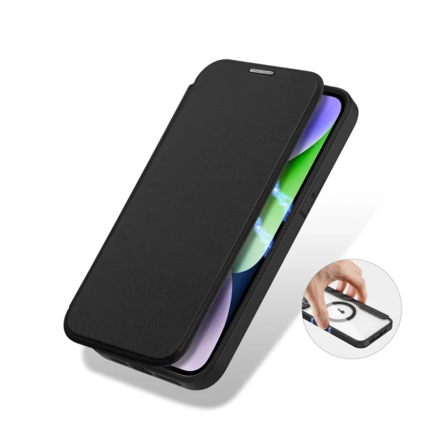 Dux Ducis Skin X Pro Case iPhone 14 Plus Magnetic MagSafe Flip Case Blackeng