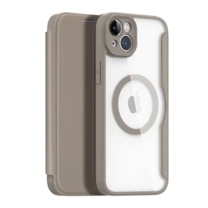 Dux Ducis Skin X Pro case iPhone 14 Plus MagSafe magnetic flip case beigeeng