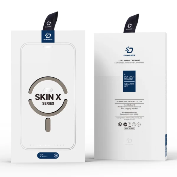 Dux Ducis Skin X Pro case iPhone 14 Plus MagSafe magnetic flip case beigeeng
