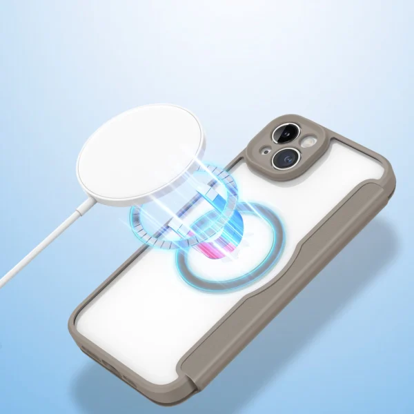 Dux Ducis Skin X Pro case iPhone 14 Plus MagSafe magnetic flip case beigeeng