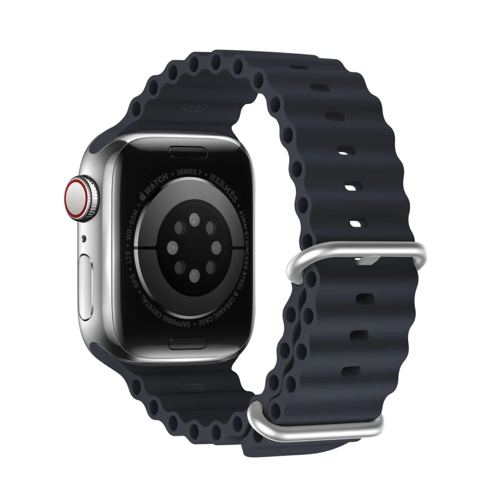 Dux Ducis Strap Watch Strap 9 / 8 / 7 / 6 / 5 / 4 / 3 / 2 / SE (41 / 40 / 38mm) Silicone Band Bracelet Gray (OceanWave Version)eng
