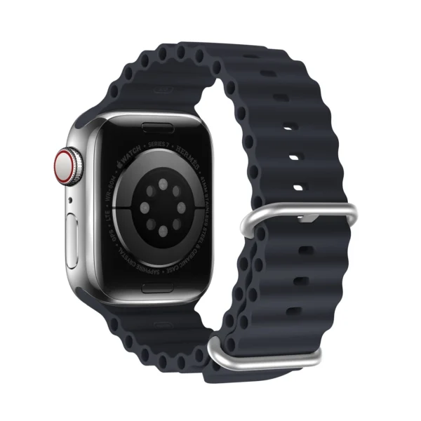 Dux Ducis Strap Watch Strap 9 / 8 / 7 / 6 / 5 / 4 / 3 / 2 / SE (41 / 40 / 38mm) Silicone Band Bracelet Gray (OceanWave Version)eng