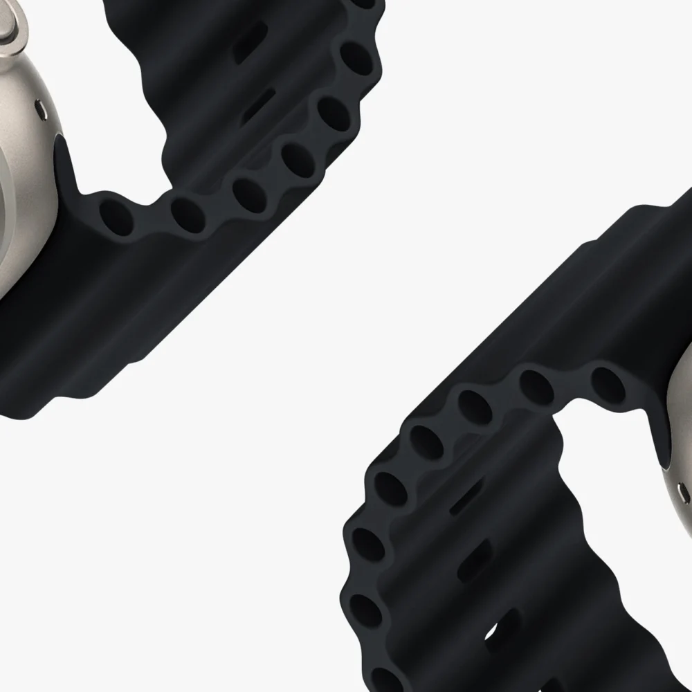Dux Ducis Strap Watch Strap 9 / 8 / 7 / 6 / 5 / 4 / 3 / 2 / SE (41 / 40 / 38mm) Silicone Band Bracelet Gray (OceanWave Version)eng