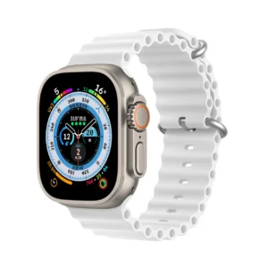 Dux Ducis Strap Watch Strap 9 / 8 / 7 / 6 / 5 / 4 / 3 / 2 / SE (41 / 40 / 38mm) Silicone Band Bracelet White (OceanWave Version)eng