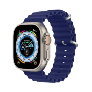 Dux Ducis Strap Watch Strap 9 / 8 / 7 / 6 / 5 / 4 / 3 / 2 / SE (41 / 40 / 38mm) Silicone Band Bracelet Navy Blue (OceanWave Version)eng