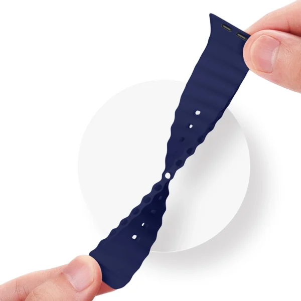 Dux Ducis Strap Watch Strap 9 / 8 / 7 / 6 / 5 / 4 / 3 / 2 / SE (41 / 40 / 38mm) Silicone Band Bracelet Navy Blue (OceanWave Version)eng