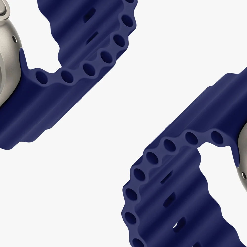 Dux Ducis Strap Watch Strap 9 / 8 / 7 / 6 / 5 / 4 / 3 / 2 / SE (41 / 40 / 38mm) Silicone Band Bracelet Navy Blue (OceanWave Version)eng