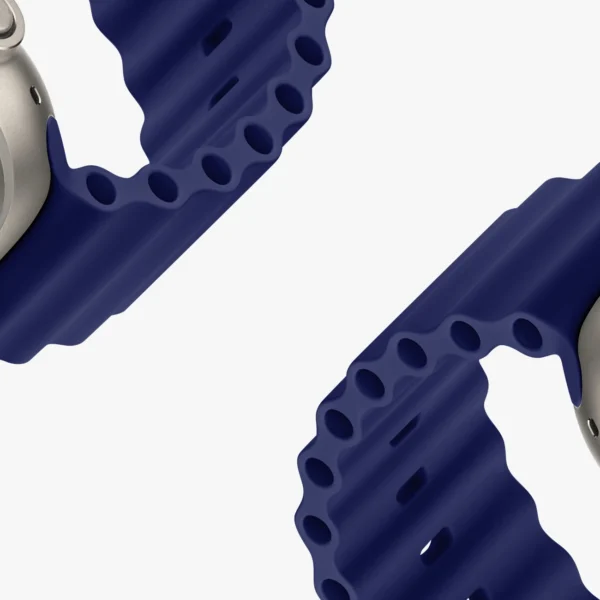 Dux Ducis Strap Watch Strap 9 / 8 / 7 / 6 / 5 / 4 / 3 / 2 / SE (41 / 40 / 38mm) Silicone Band Bracelet Navy Blue (OceanWave Version)eng