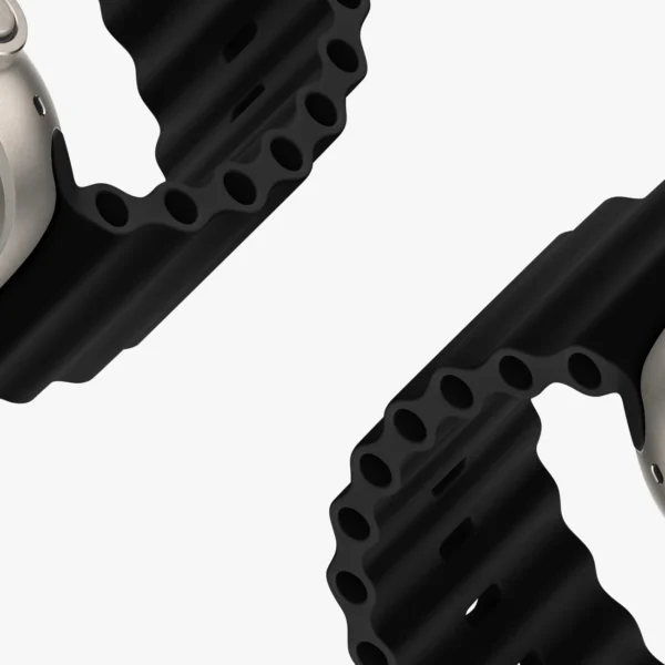 Dux Ducis Strap Watch 9 / 8 / 7 / 6 / 5 / 4 / 3 / 2 / SE (45 / 44 / 42mm) Silicone Band Bracelet Black (OceanWave Version)eng