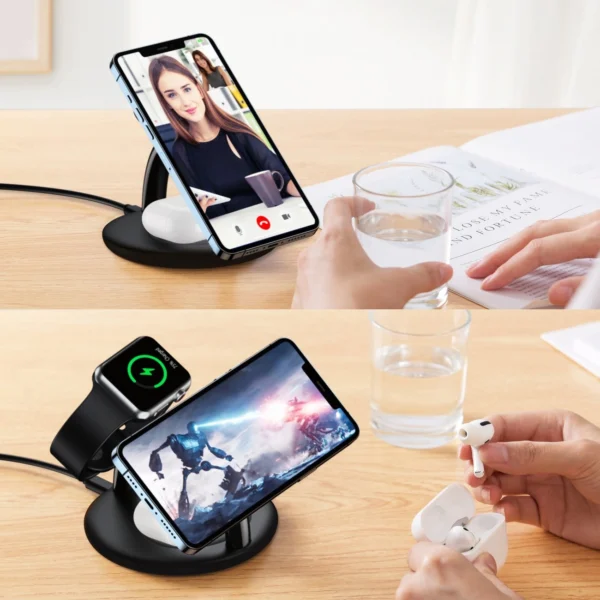 Choetech 3in1 inductive charging station iPhone 12/13/14, AirPods Pro, Apple Watch black (T587-F)eng