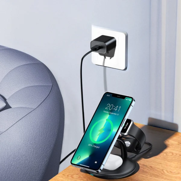 Choetech 3in1 inductive charging station iPhone 12/13/14, AirPods Pro, Apple Watch black (T587-F)eng
