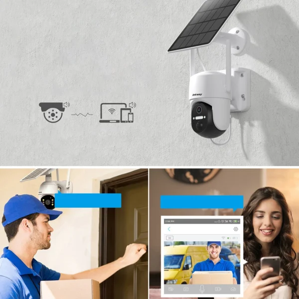 Choetech WiFi camera with Android/iOS control app + 5W solar panel (ASC005)eng